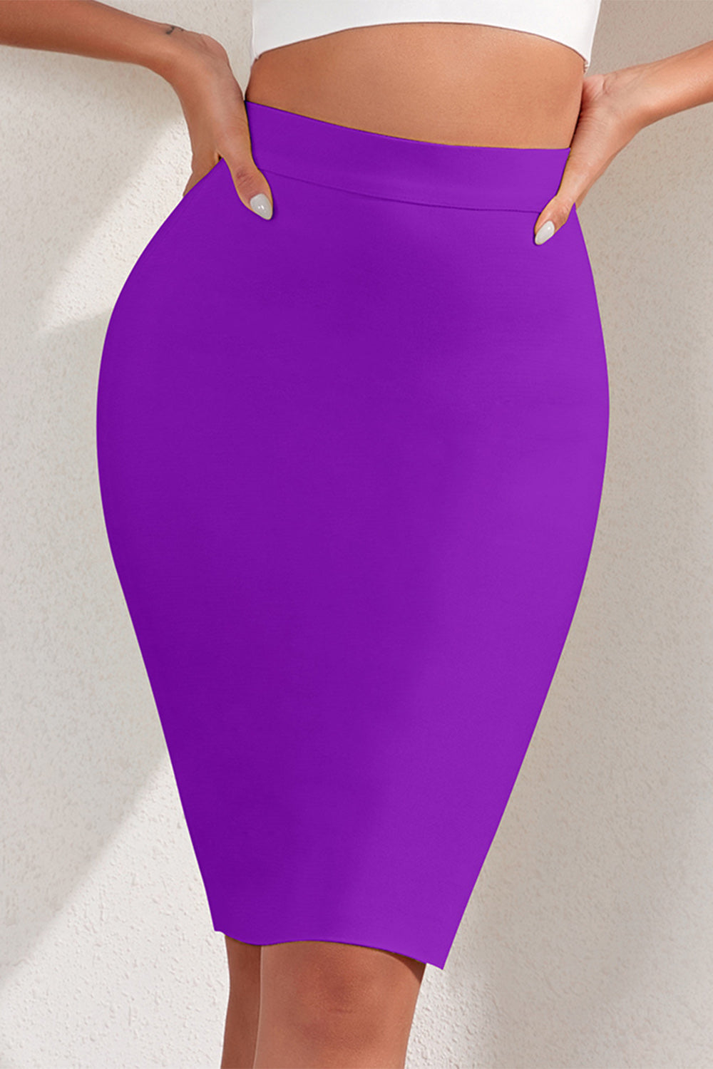 purple skirt, purple bandage skirt, purple pencil skirt, skirt, bandage skirt, high waist bandage skirt, knee length bandage skirt, solid color skirt, pencil skirt, office skirt, bandage skirt for women, women’s bottom